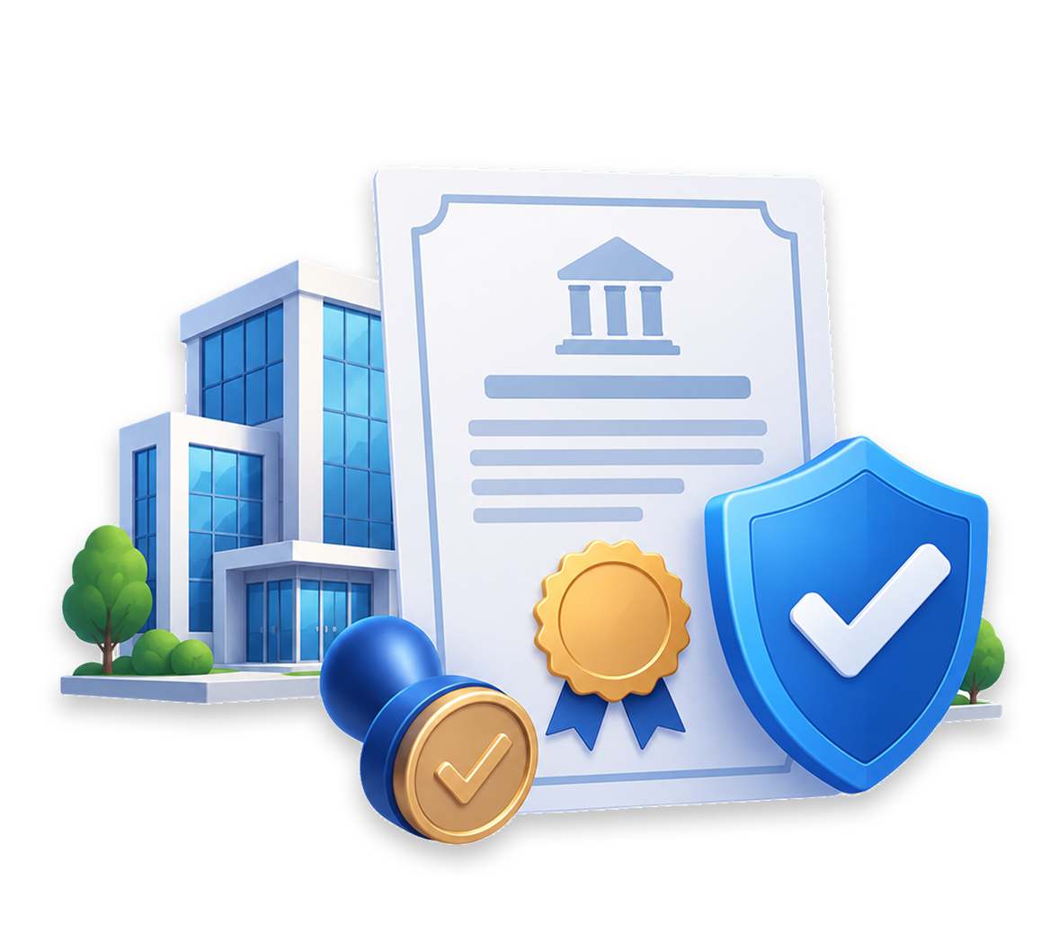 Company building and certificate of authorization